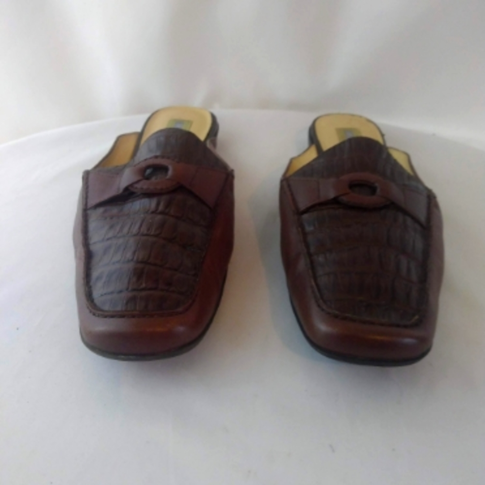 Sugar Foot Brown Croc Mules